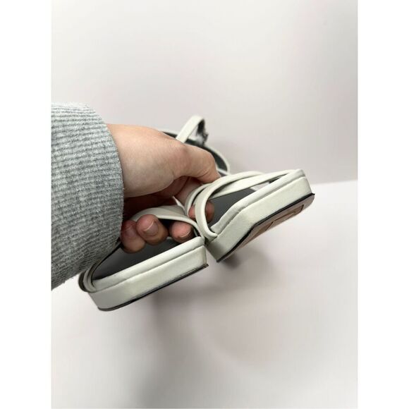 Franco Sarto Sandals Size 10 Gray Leather Ankle‎ Strap Open Toe Block Heel - Picture 8 of 11